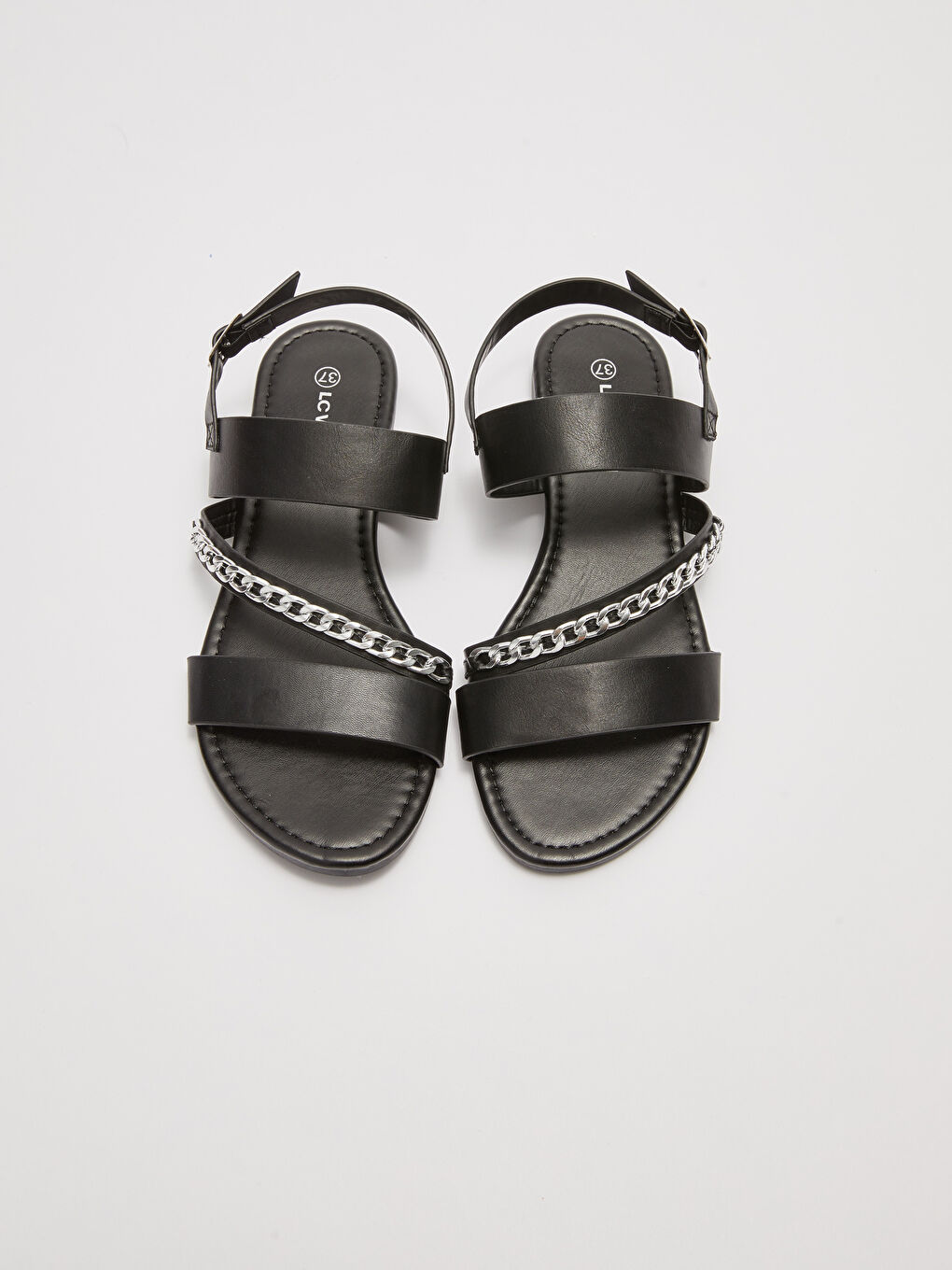 LCW STEPS Sandales pour Femmes en Similicuir avec Détail Chaîne -S27602Z8-HUC