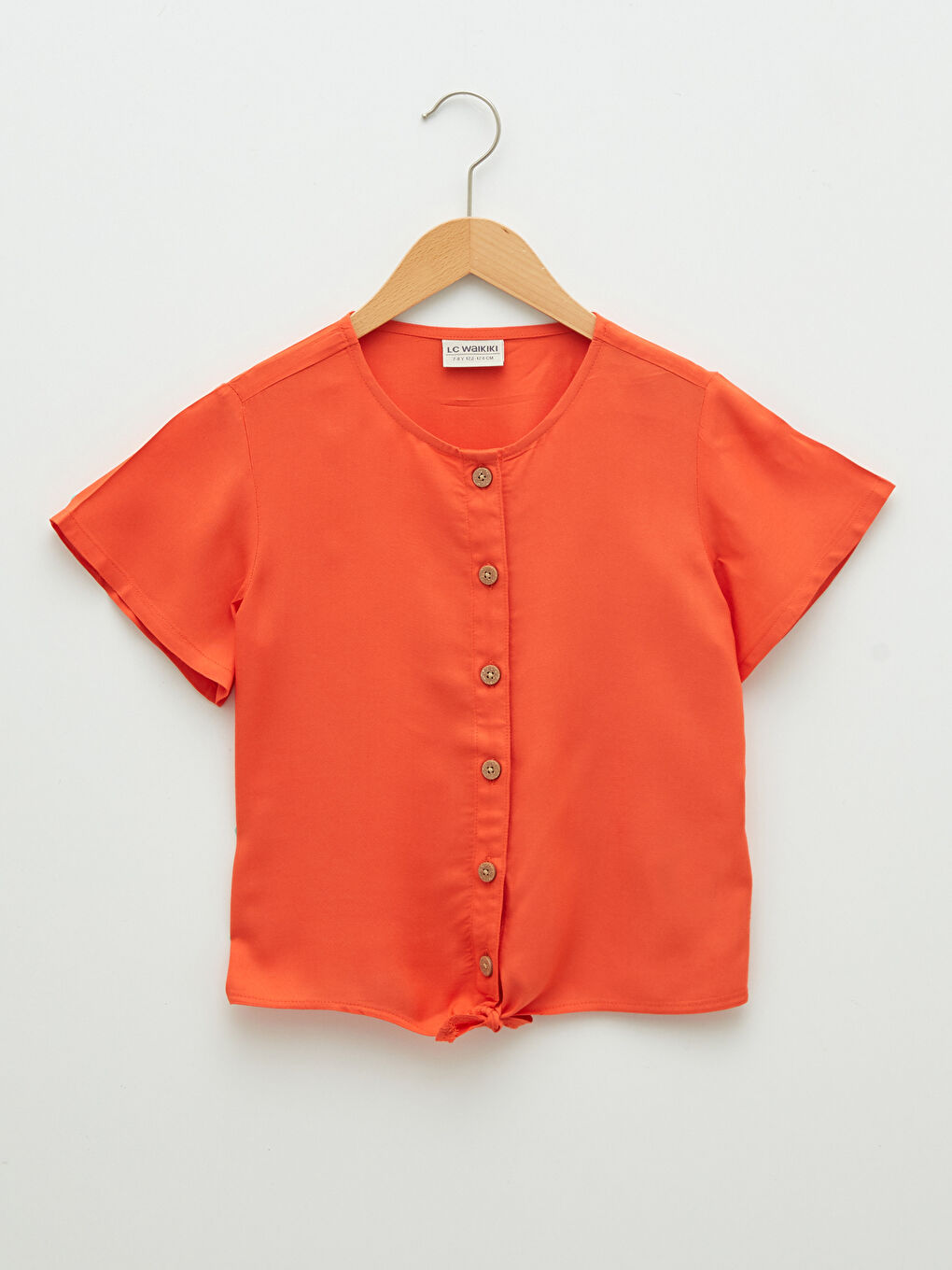 Blouse Basique à Manches Courtes pour Filles avec Col Rond