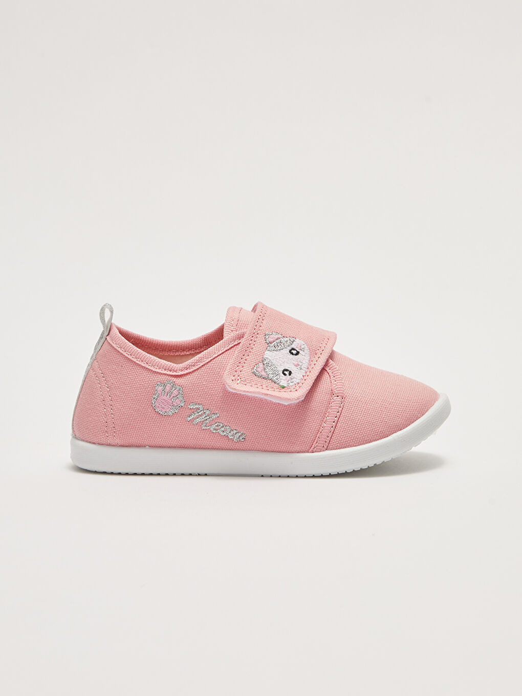 Pembe Nakışlı Cırt Cırtlı Kız Bebek Ayakkabı-1