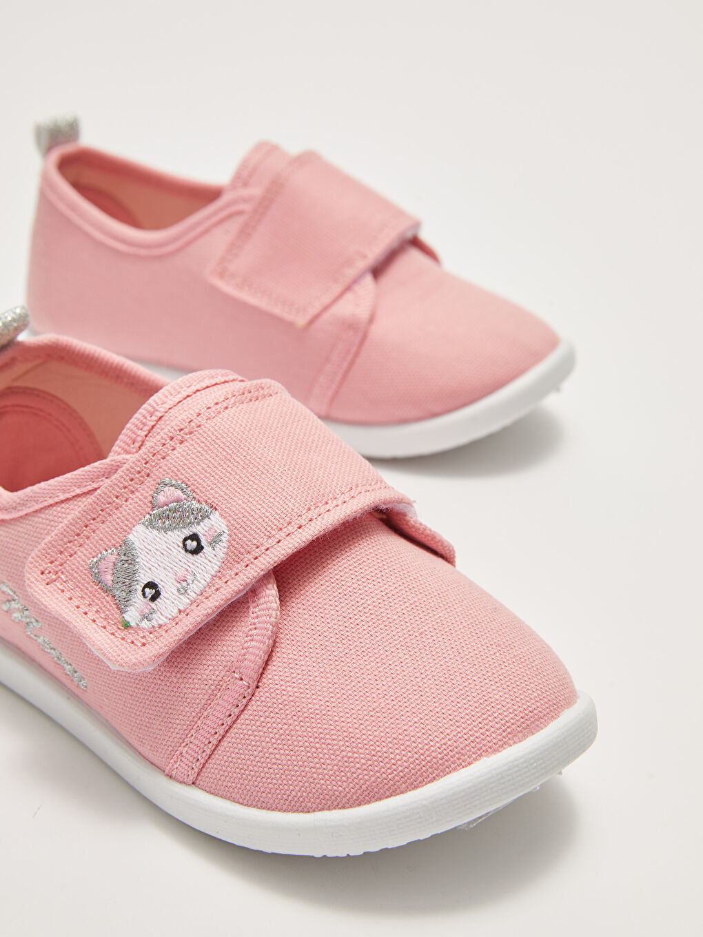 Pembe Nakışlı Cırt Cırtlı Kız Bebek Ayakkabı-2