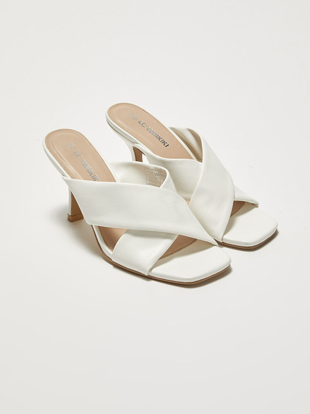 LCW STEPS Leather Look Cross Banded Women's Heeled Slippers -S27613Z8-J5E