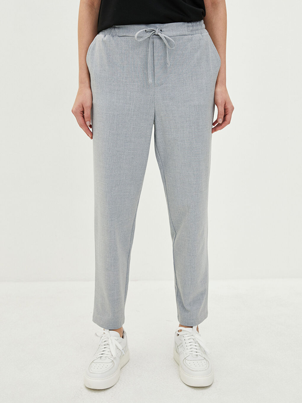 LCW Vision Elastični struk Udoban kroj Detalji sa džepovima Ženske pantalone -S27615Z8-S0K