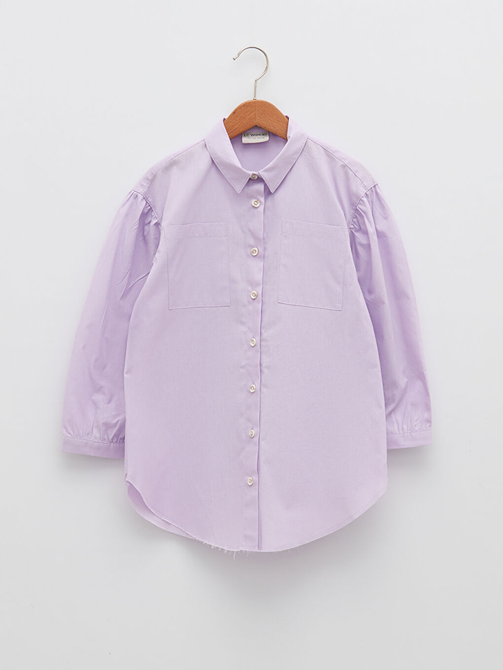 Chemise Basique à Manches Longues en Popeline pour Fille