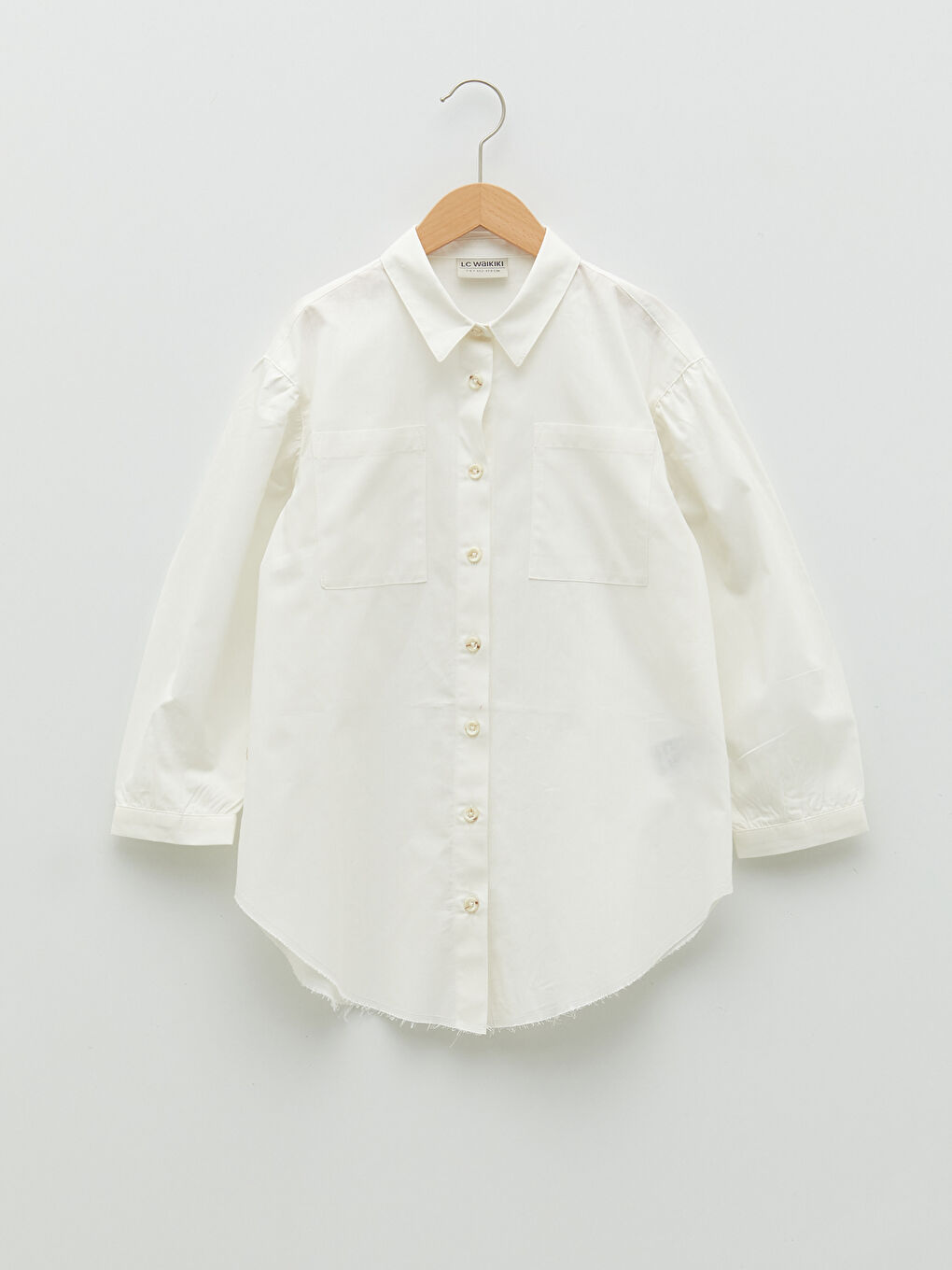 LCW Kids Basic Long Sleeve Poplin Girl Shirt -S27633Z4-R9J