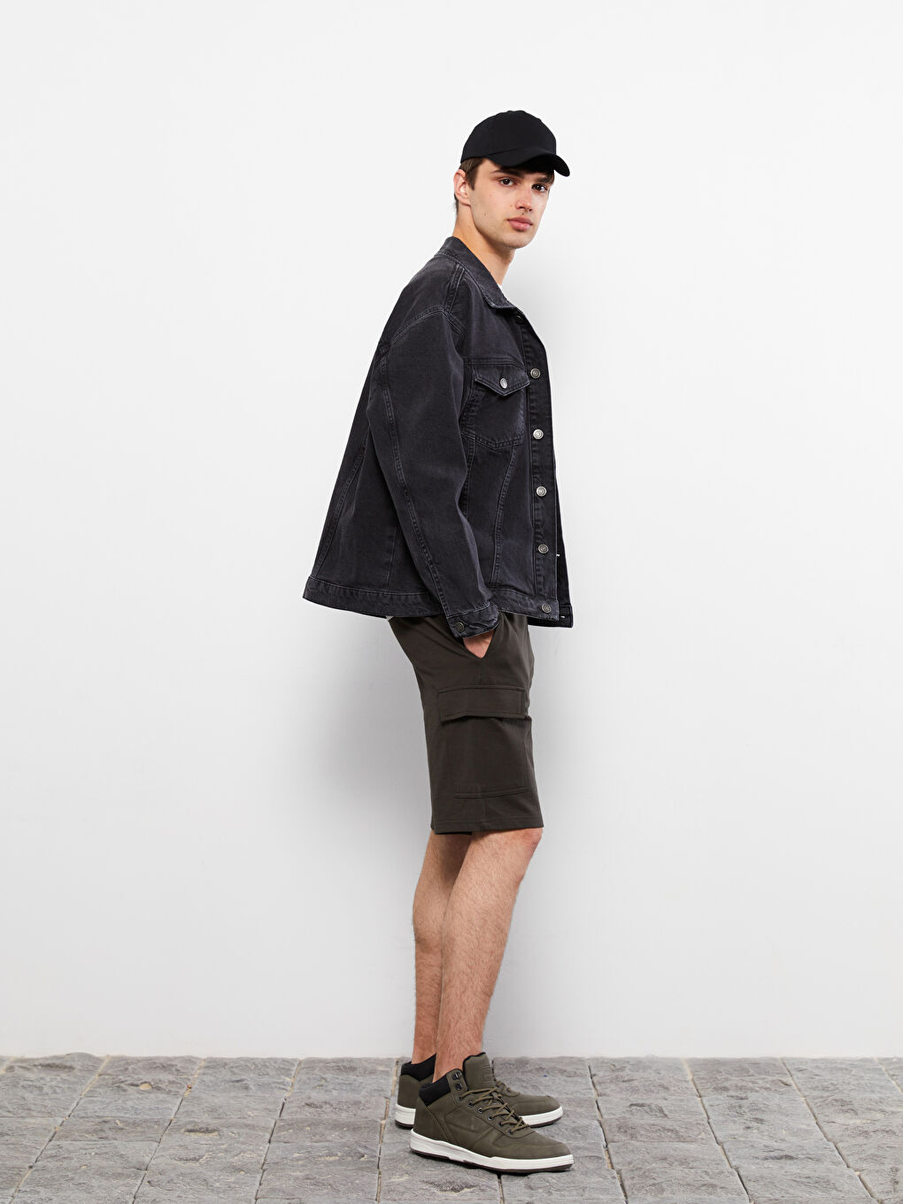 Slim Fit Men's Cargo Shorts -S27642Z8-MGL