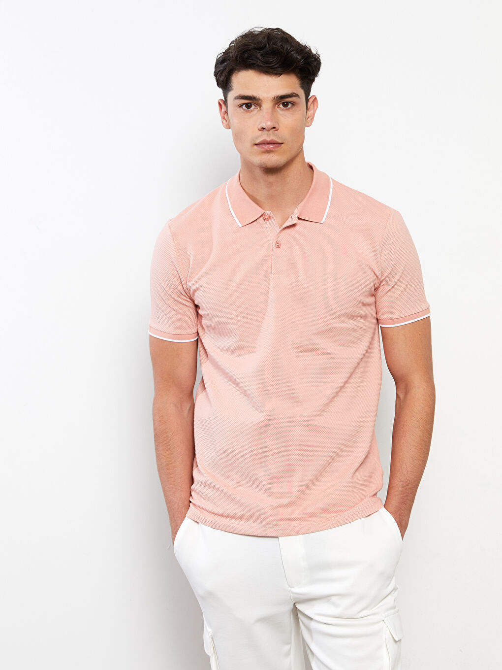 Mercan Polo Yaka Kısa Kollu Basic Erkek Tişört