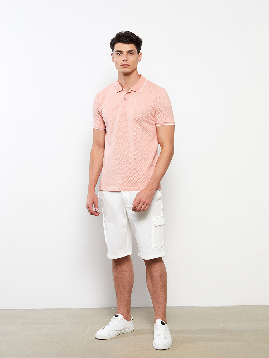 Mercan Polo Yaka Kısa Kollu Basic Erkek Tişört-2