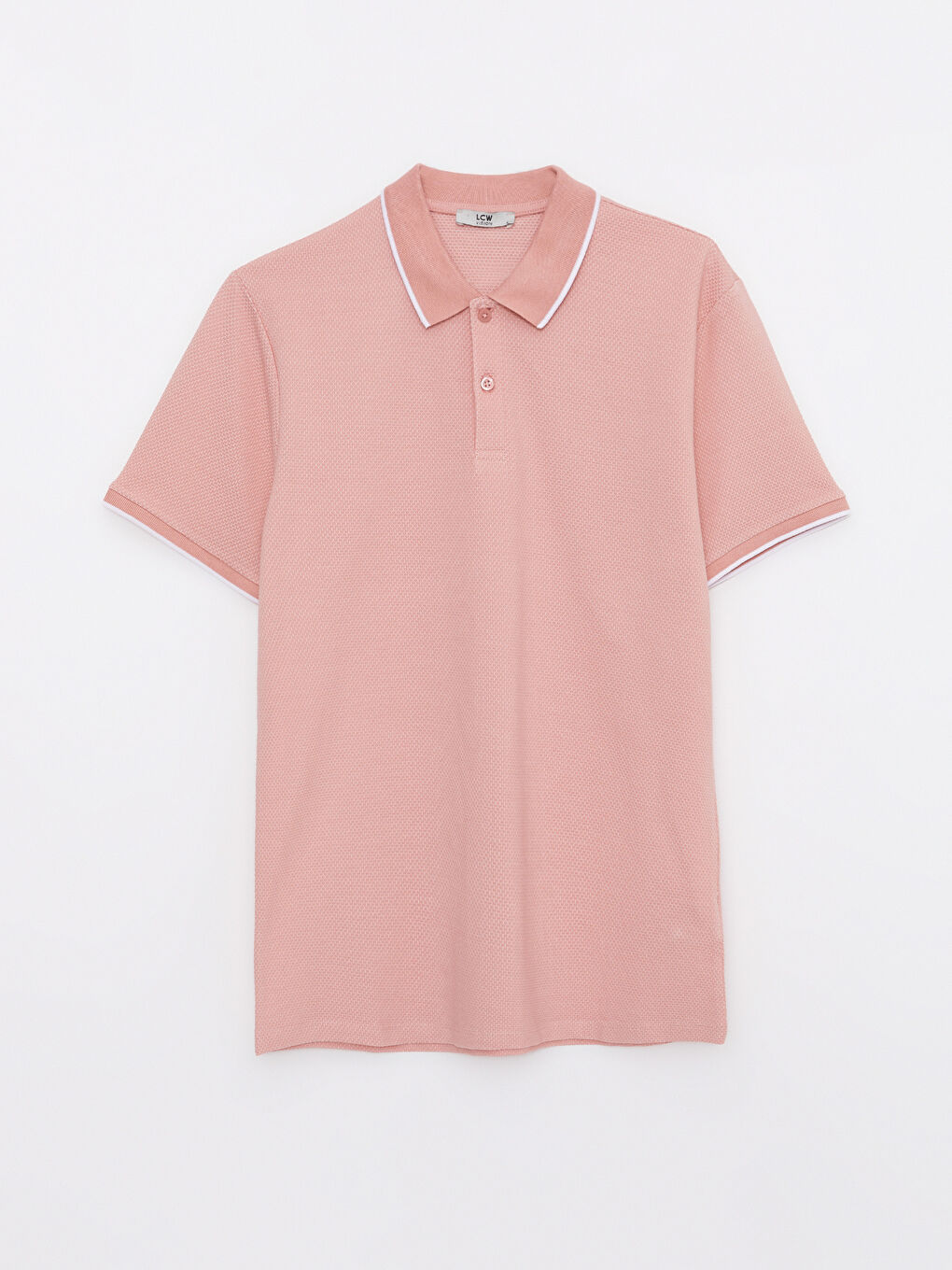 Mercan Polo Yaka Kısa Kollu Basic Erkek Tişört-5