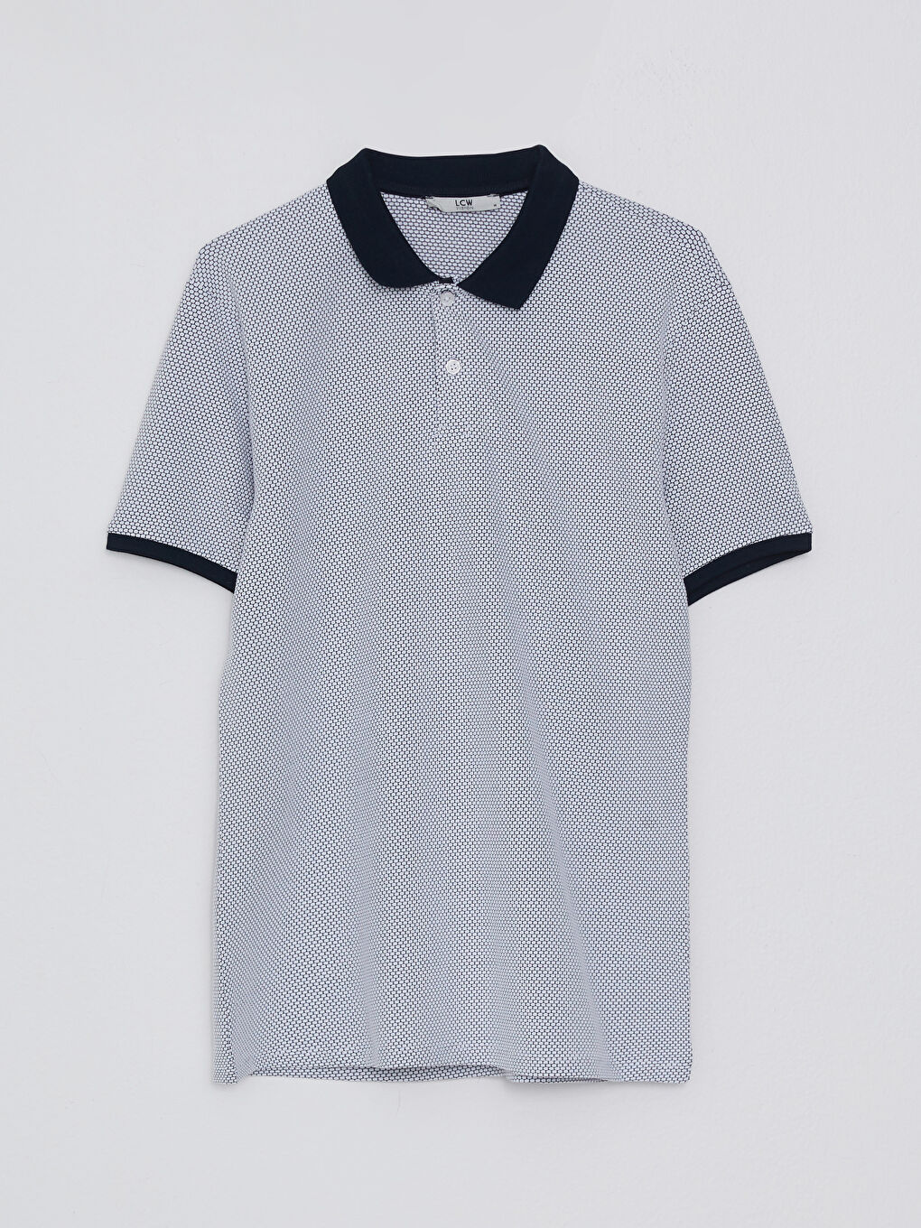 Beyaz Polo Yaka Kısa Kollu Basic Erkek Tişört-5