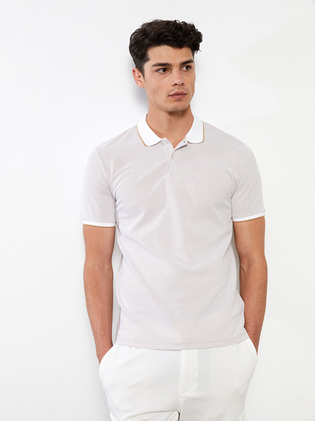 Polo Neck Short Sleeve Basic Men's T-Shirt