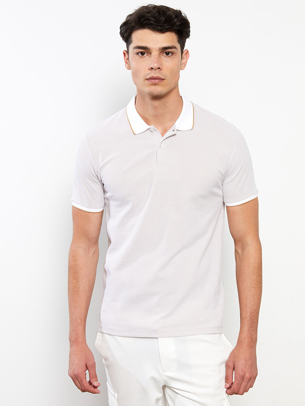 Polo Neck Short Sleeve Basic Men's T-Shirt-1