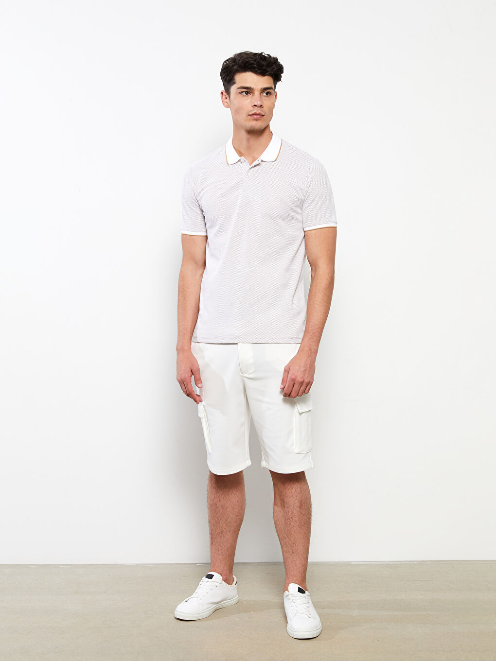 Polo Neck Short Sleeve Basic Men's T-Shirt-2