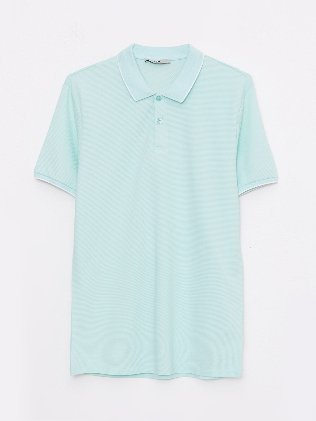 Yeşil Polo Yaka Kısa Kollu Basic Erkek Tişört-4