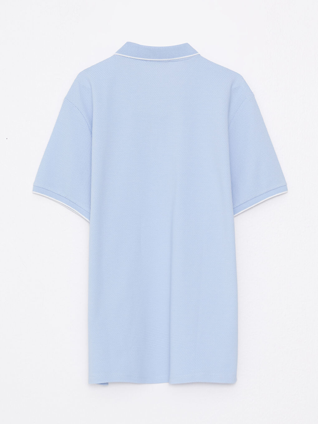 Ерлерге арналған поло жағалы қысқа жең өрнексіз футболка-6