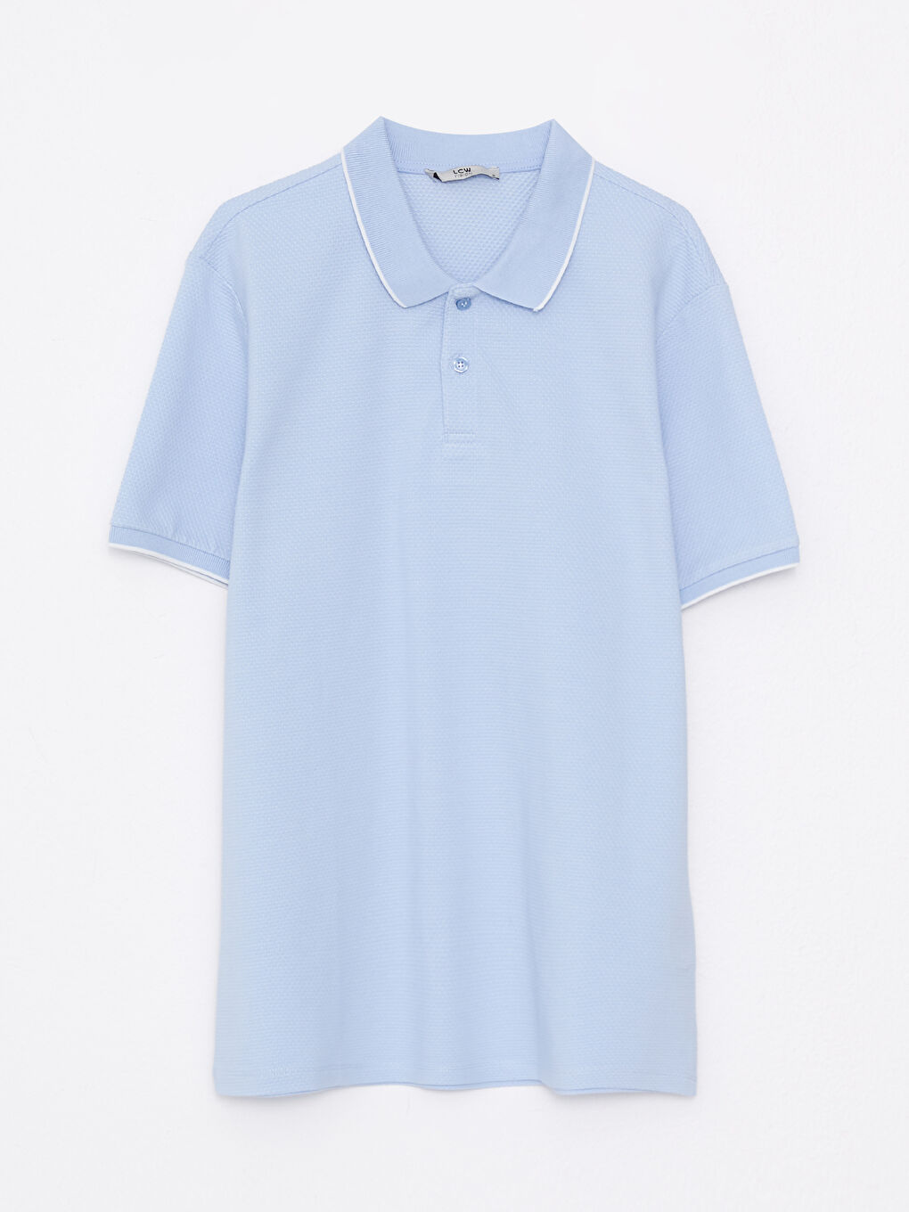 Ерлерге арналған поло жағалы қысқа жең өрнексіз футболка-5