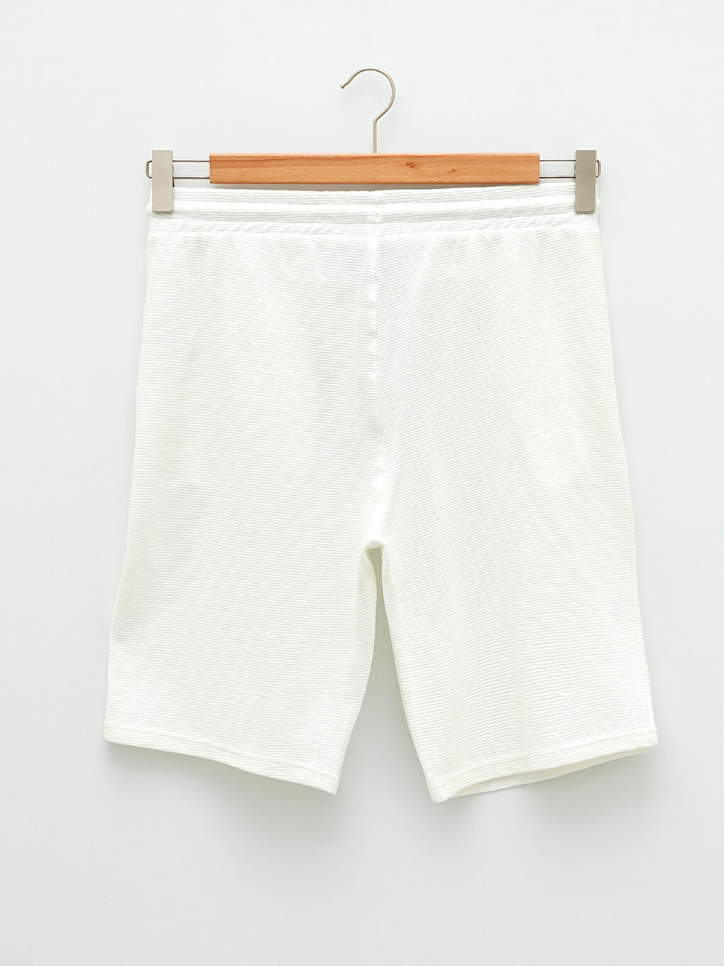 Beyaz Standart Kalıp Örme Erkek Şort-6