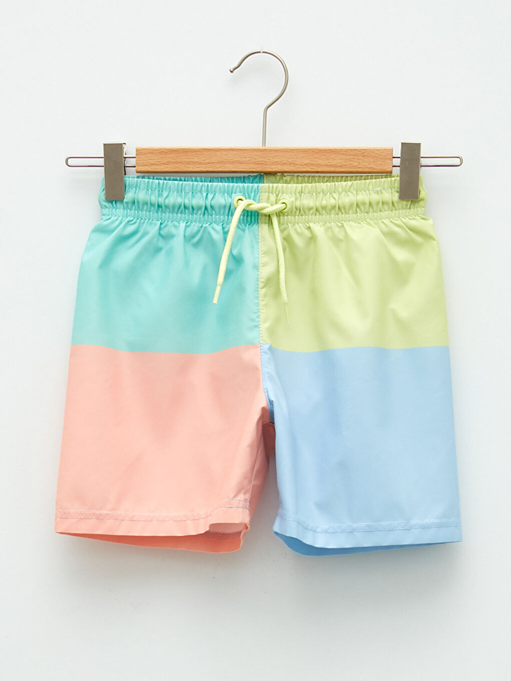 Color Block Quick Dry Boys Beach Shorts With Elastic Waist -S27680Z4-LRL