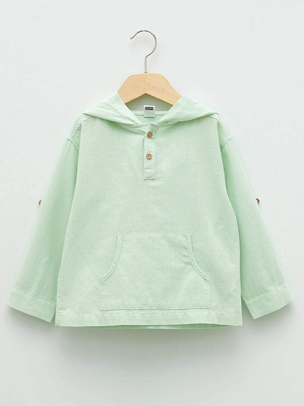 Yeşil Kapüşonlu Uzun Kollu Pamuklu Erkek Bebek Sweatshirt