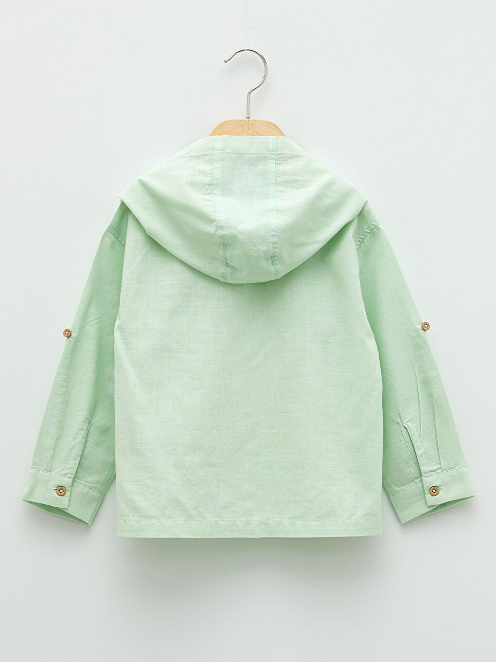 Yeşil Kapüşonlu Uzun Kollu Pamuklu Erkek Bebek Sweatshirt-1