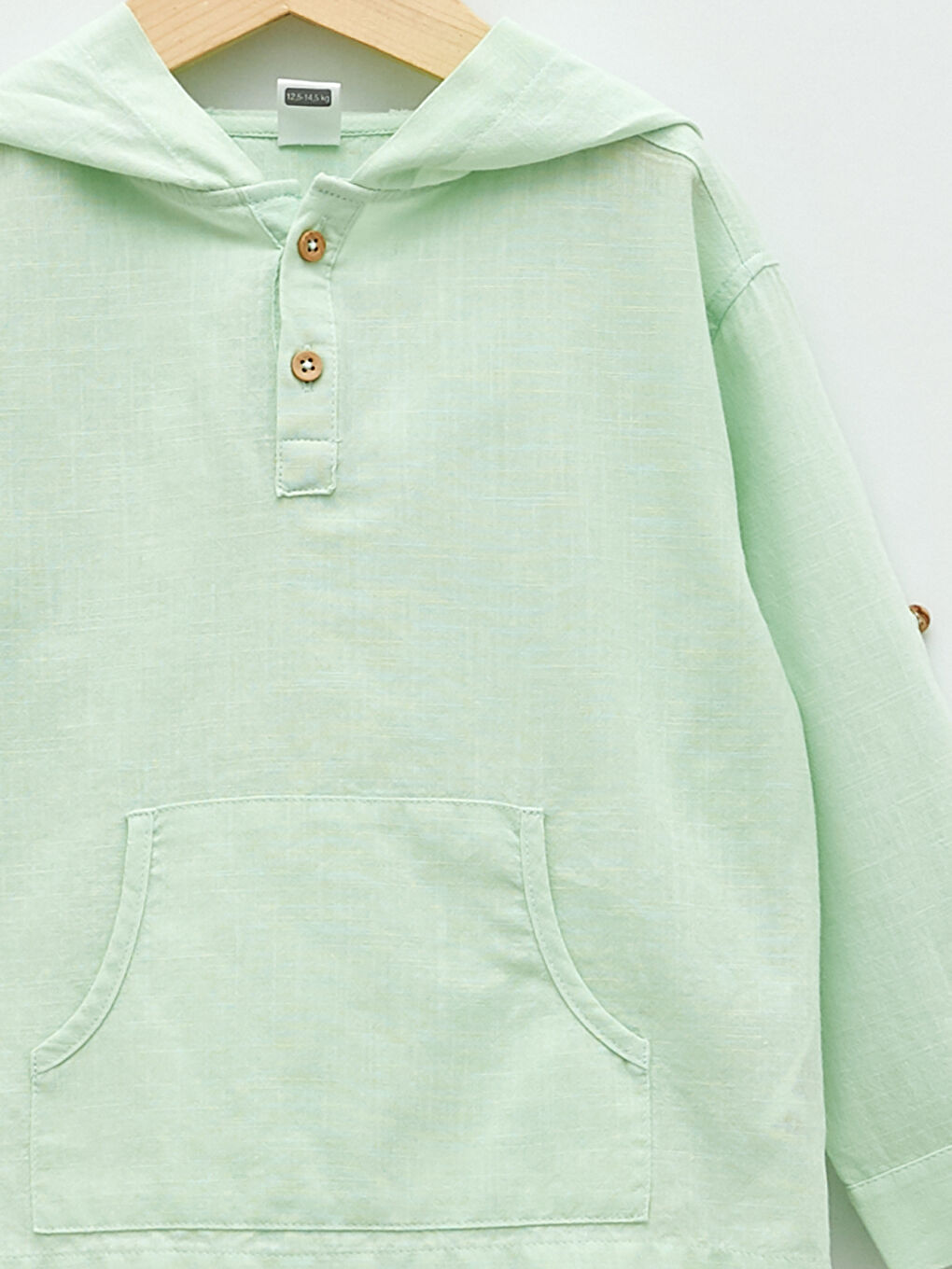 Yeşil Kapüşonlu Uzun Kollu Pamuklu Erkek Bebek Sweatshirt-2