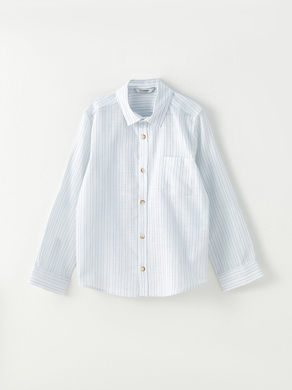 İndigo Çizgili Uzun Kollu Poplin Erkek Çocuk Gömlek