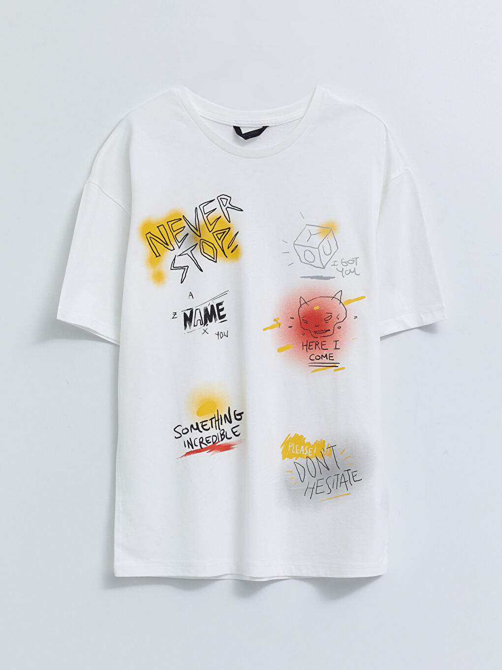 Bisiklet Yaka Kısa Kollu Baskılı Penye Erkek Tişört