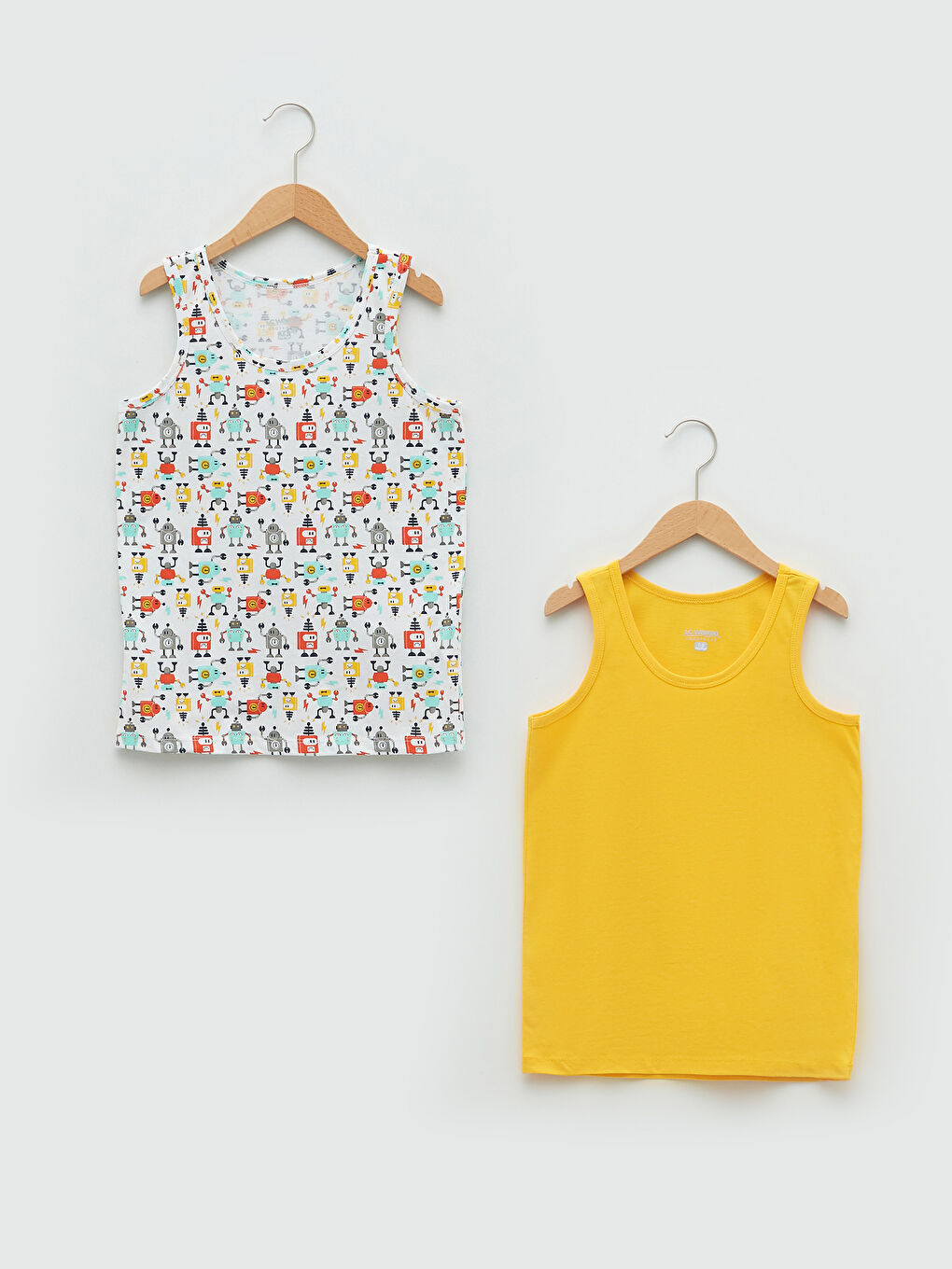 Bisiklet Yaka Baskılı Erkek Çocuk Atlet 2'li