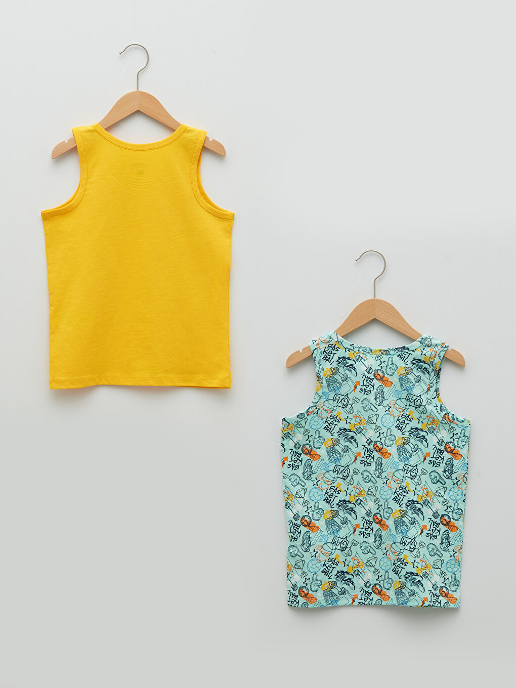 فيست قطن ياقة دائرية أولاد - مجموعة من قطعتين-1