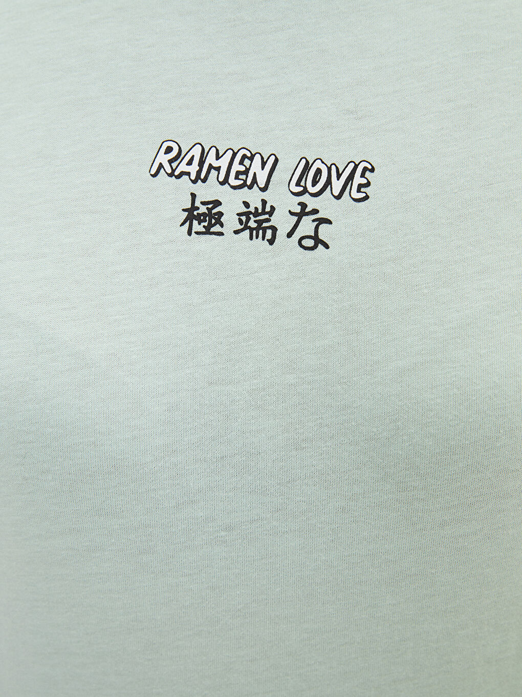 Yeşil Bisiklet Yaka Baskılı Kısa Kollu Pamuklu Kadın Tişört-3