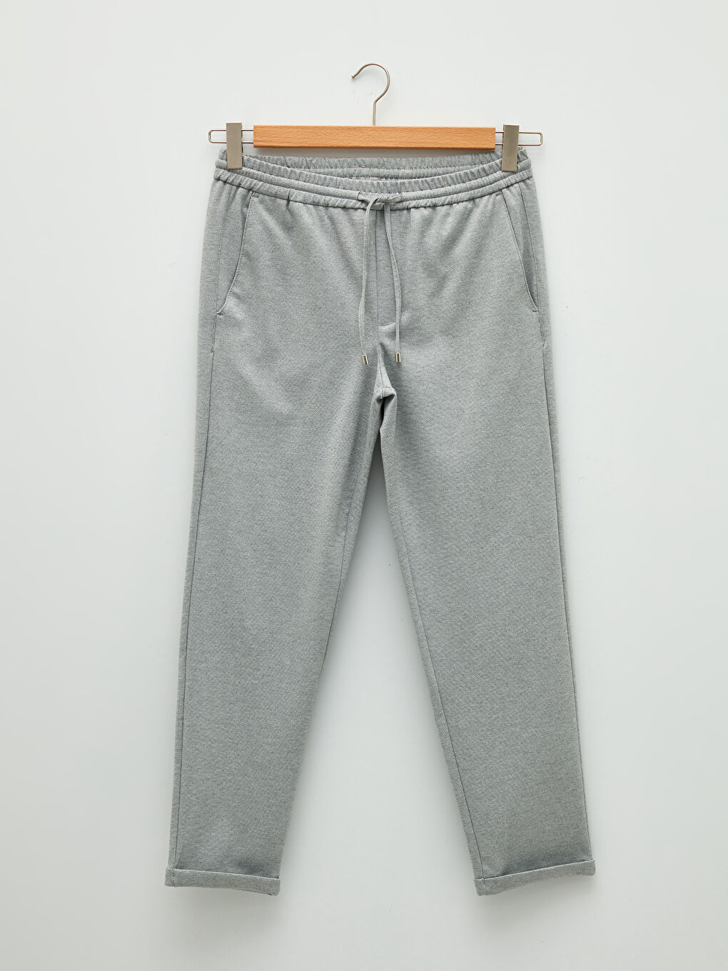 Pantaloni Slim Fit pentru Bărbați cu Detaliu de Șnur în Talie-5