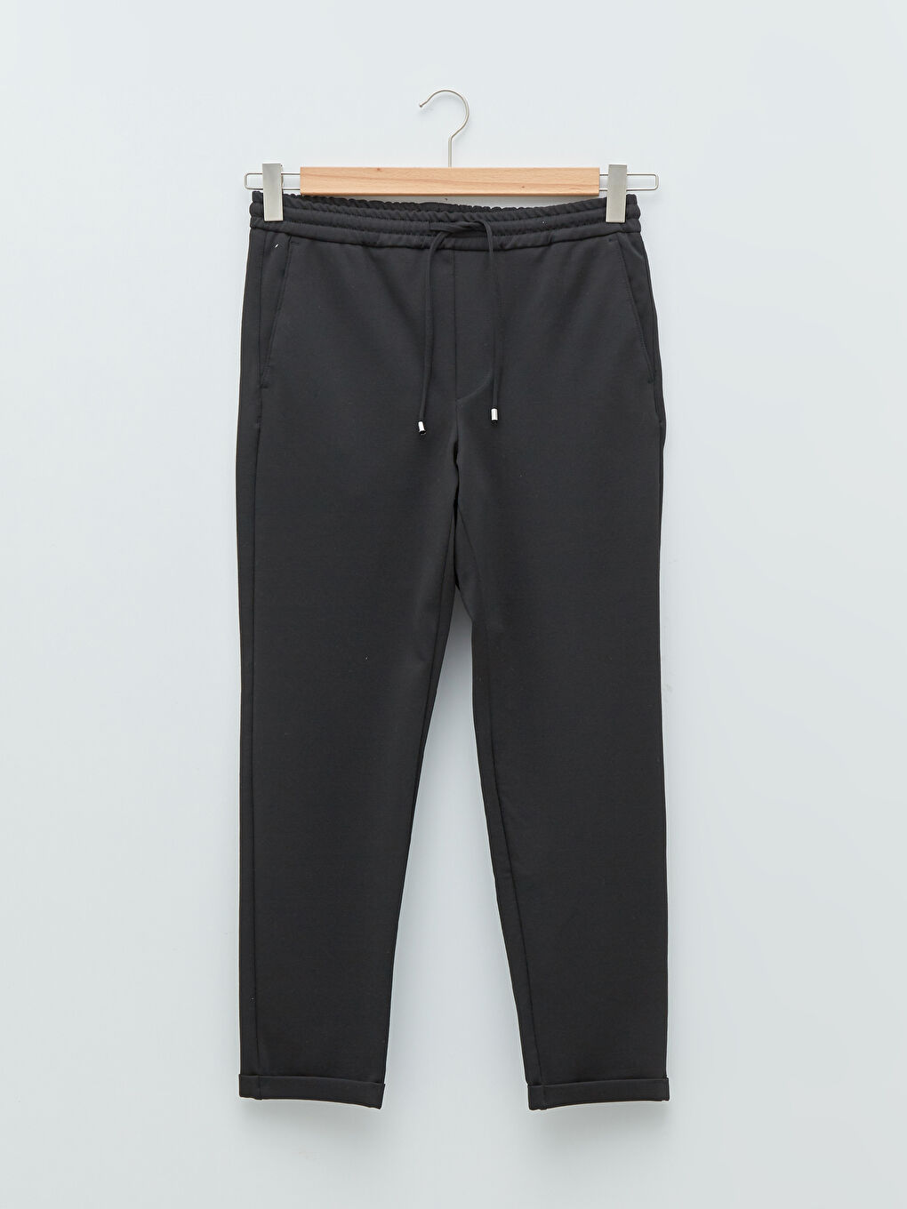 Pantaloni Slim Fit pentru Bărbați cu Detaliu de Șnur în Talie-6