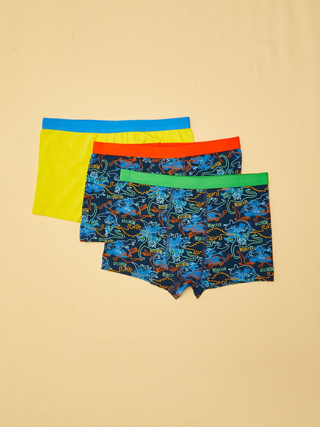 Lacivert Baskılı Erkek Çocuk Boxer 3'lü