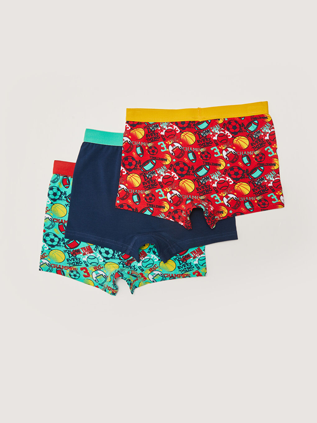 سراويل بوكسر قطن مطبوع للأولاد - عبوة من ٣ قطع-1