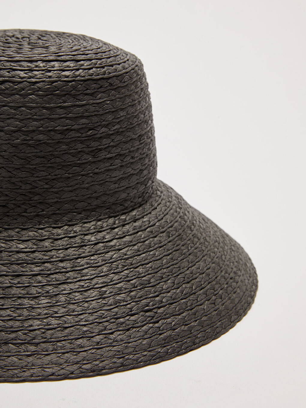 Siyah Hasır Kadın Fötr Şapka-3