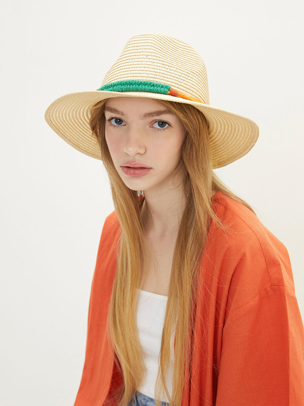 Соломенная Женская Шляпа Федора-1