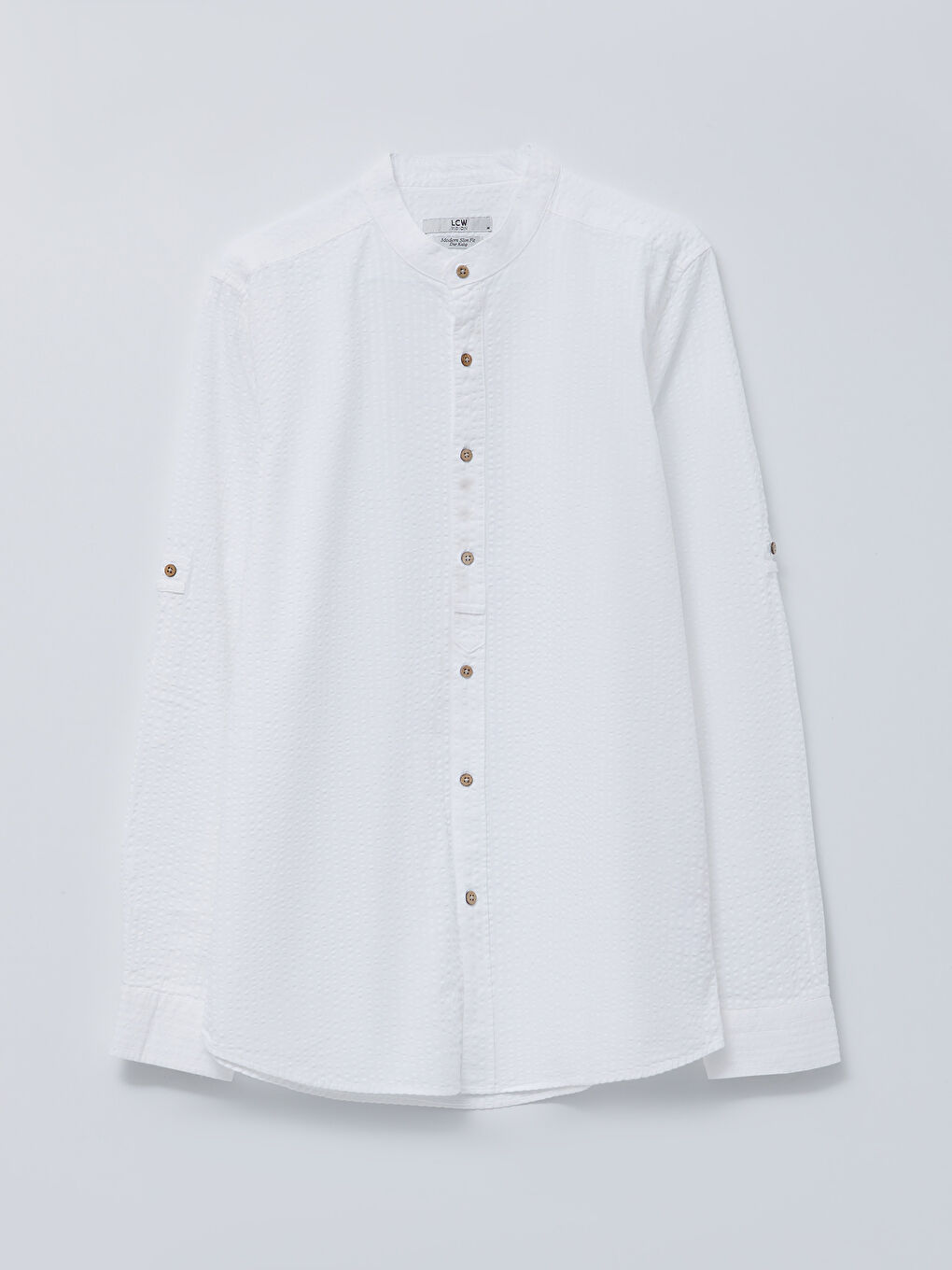 LCW Vision Slim Fit Grandad Collar Long Sleeve Men's Shirt -S27854Z8-KE8