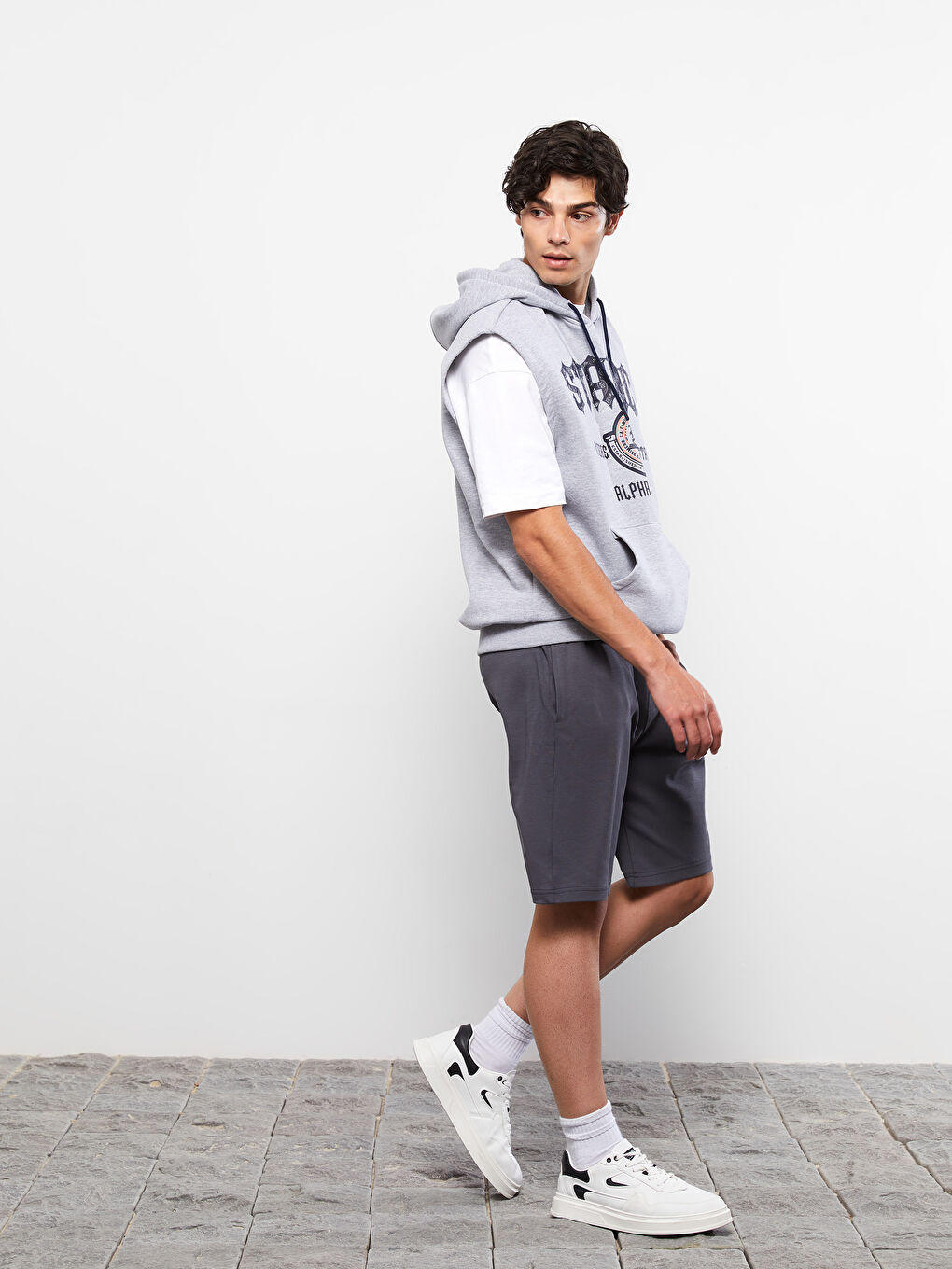 Standard Pattern Knitted Men's Shorts-1