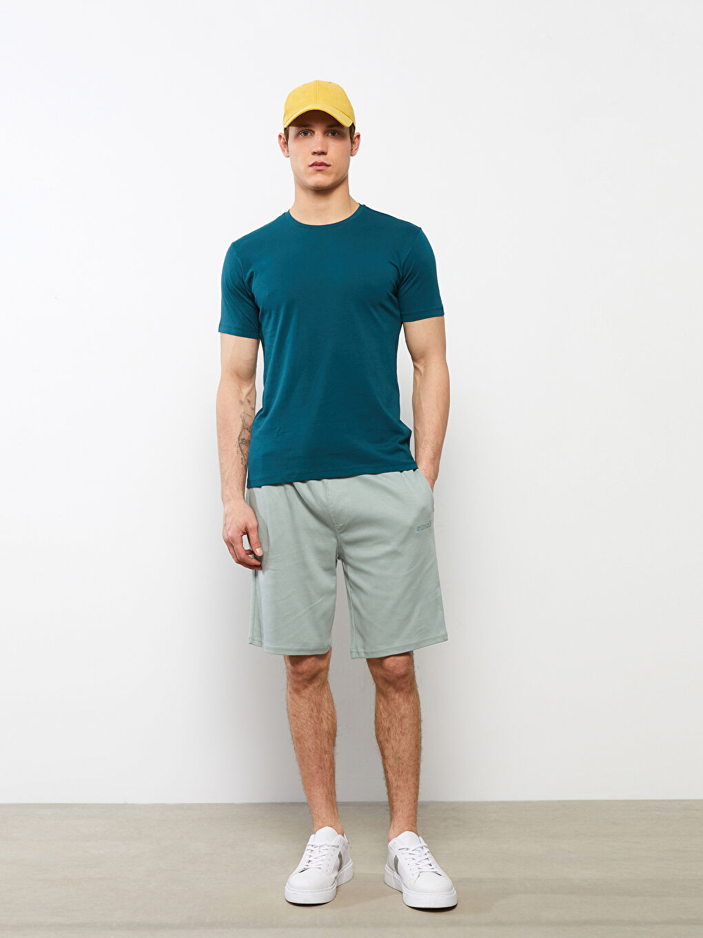 Standard Pattern Knitted Men's Shorts -S27857Z8-SDY