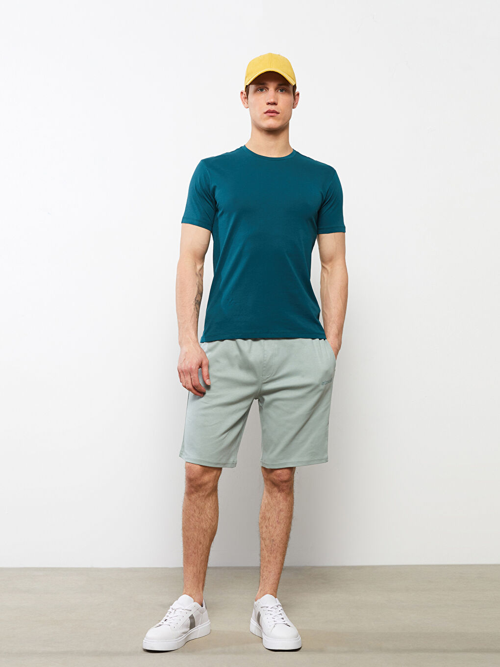 Standard Pattern Knitted Men's Shorts -S27857Z8-SDY