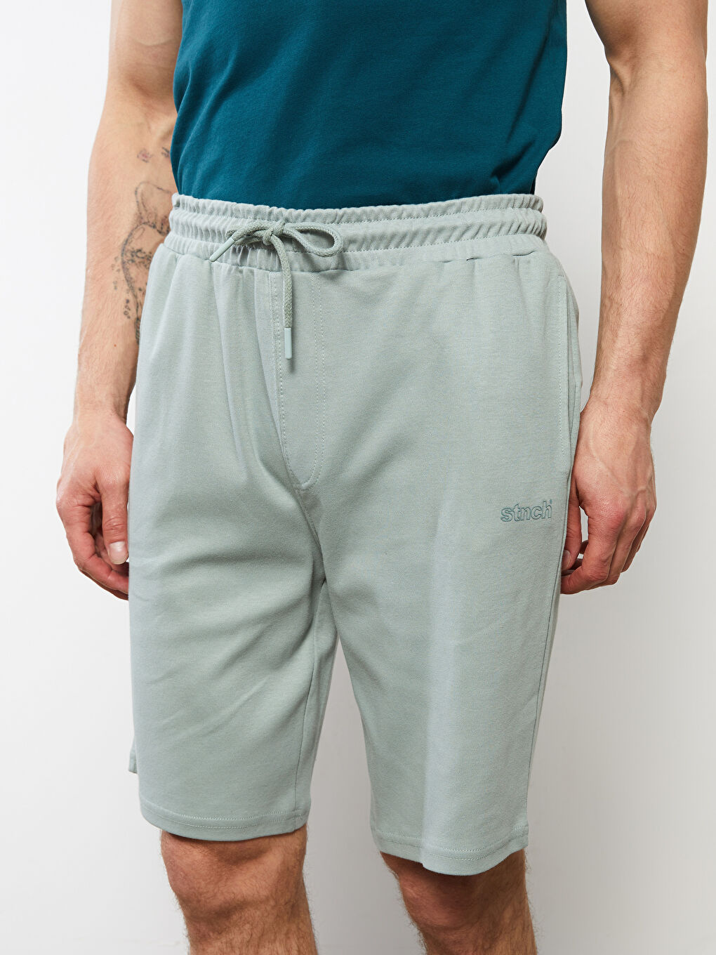 Standard Pattern Knitted Men's Shorts -S27857Z8-SDY