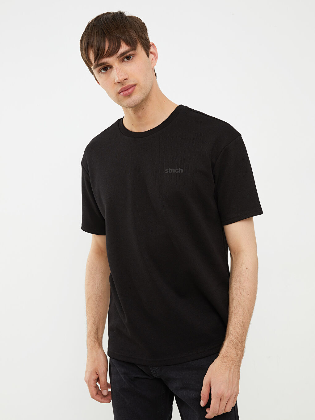 Crew Neck Short Sleeve Men's Sweatshirt-1