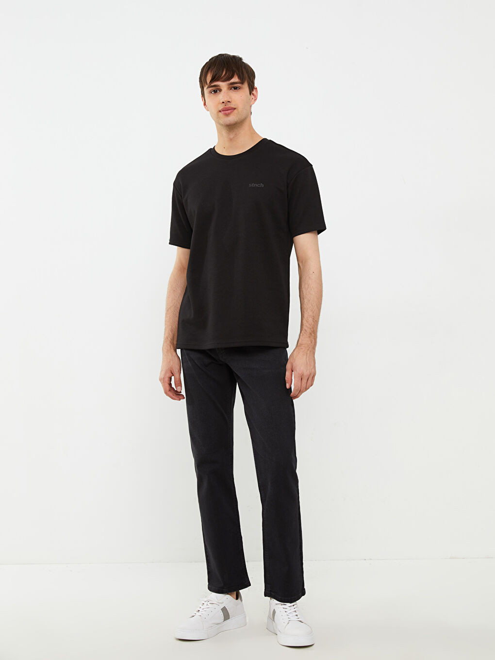 Crew Neck Short Sleeve Men's Sweatshirt-2