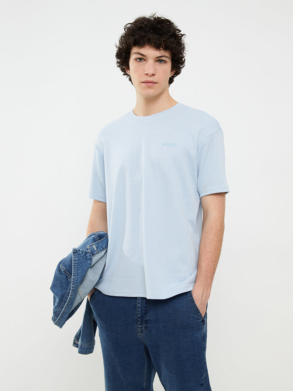 Crew Neck Short Sleeve Men's Sweatshirt