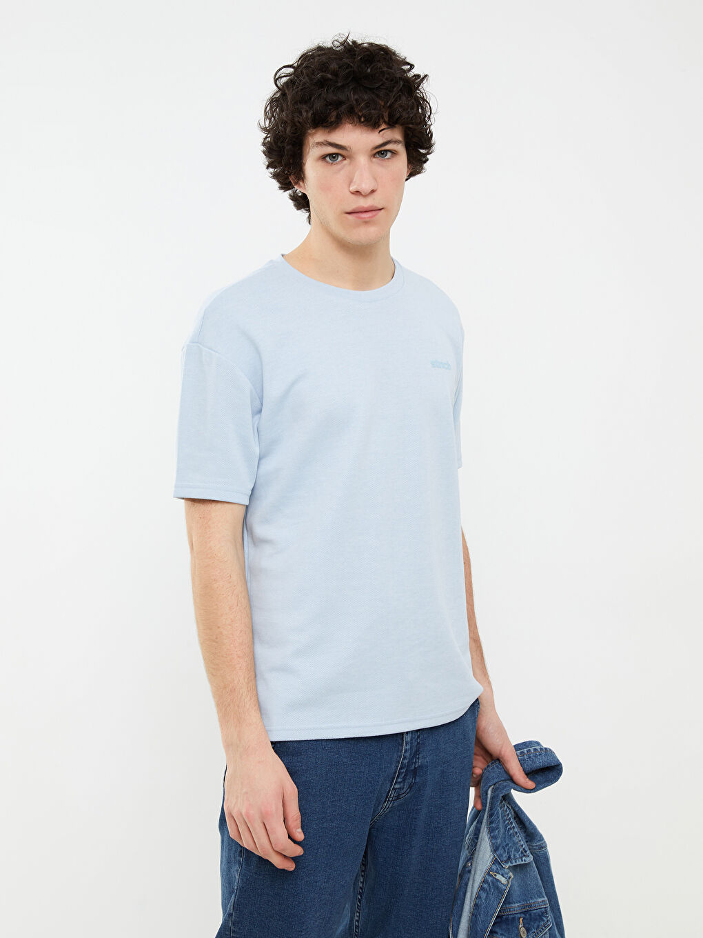 Crew Neck Short Sleeve Men's Sweatshirt-2