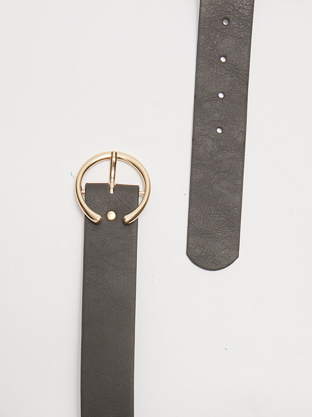 Siyah Deri Görünümlü Kadın Kemer-2