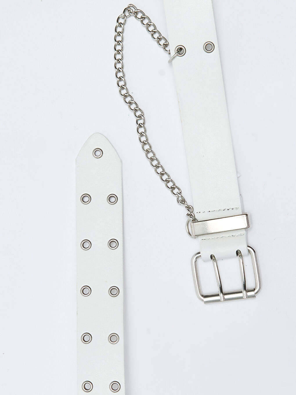 حزام نسائي بتفاصيل سلسلة بمظهر الجلد-1