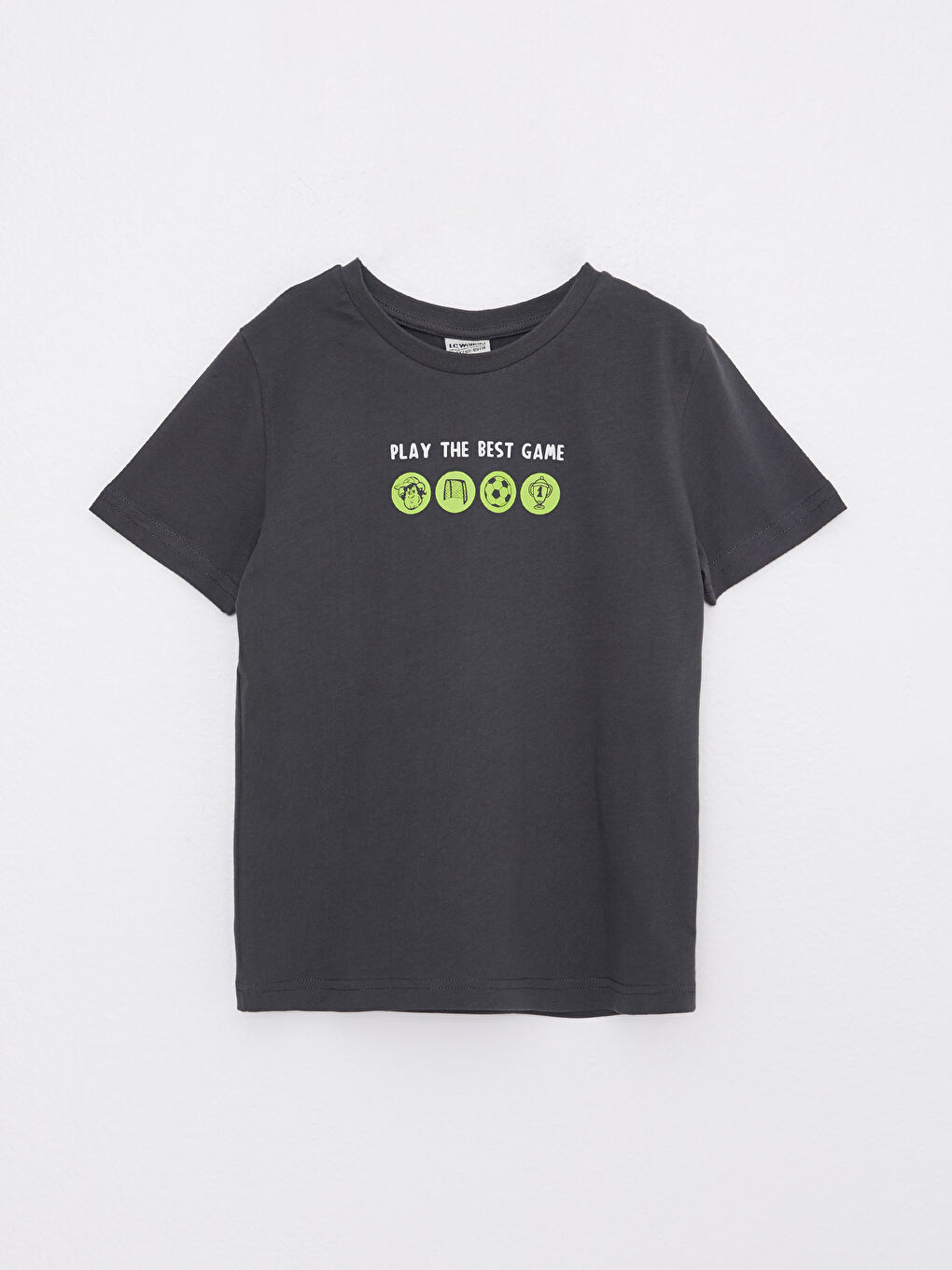 Crew Neck Printed Short Sleeve Cotton Boy T-shirt