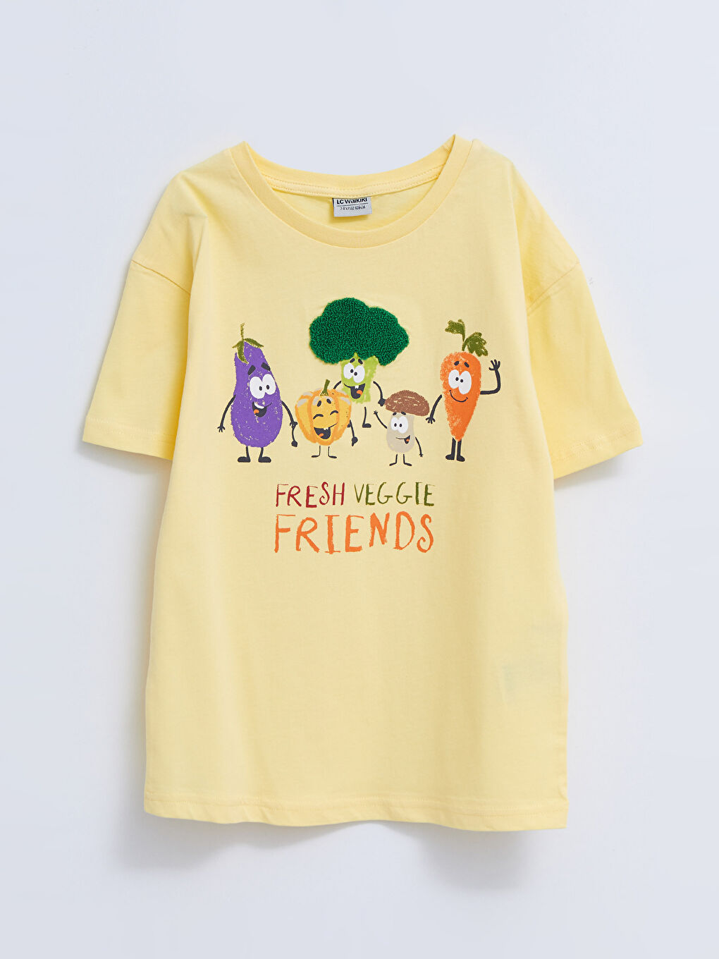 Sarı Bisiklet Yaka Baskılı Kısa Kollu Erkek Çocuk Tişört