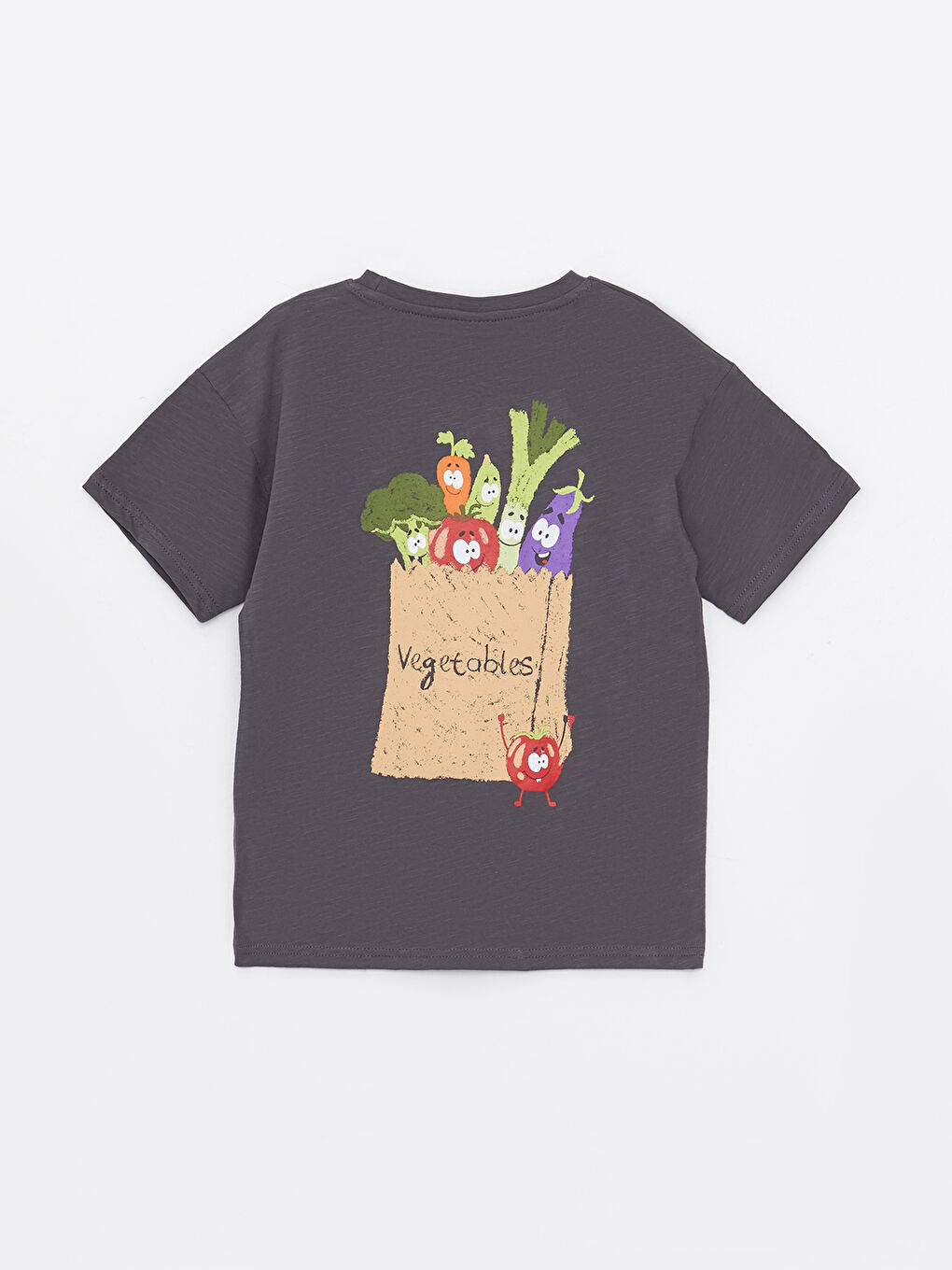 Crew Neck Printed Short Sleeve Cotton Boy T-shirt-1