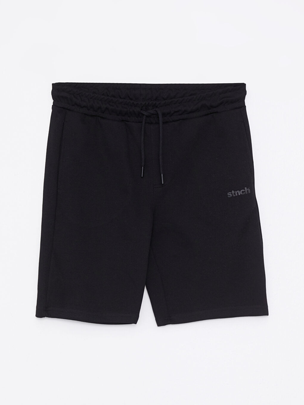 Siyah Standart Kalıp Örme Erkek Şort-5